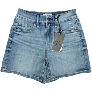 Studio Blue ESB02305PT-CROSS High Rise‎ Denim Shorts Light Wash Blue Size 25 NWT
